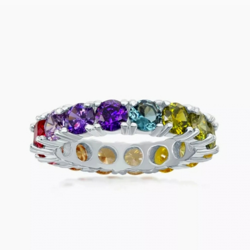 Beautiful Rainbow of Gemstones in Silver